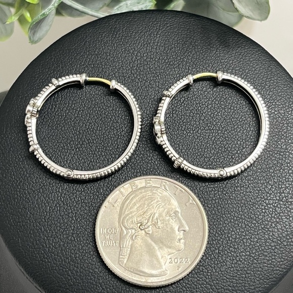 Judith Ripka Diamond Hoop earrings - Picture 8 of 14